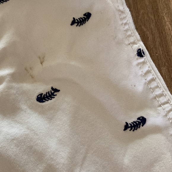 Boys SZ 8 childrens place khaki tan navy fishbone embroidered shorts SO CUTE🐟 - Picture 11 of 11